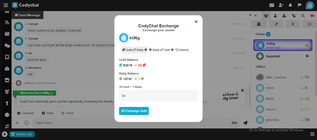 CodyChat Wallet Master Addon Dashboard and Transaction History Logs
